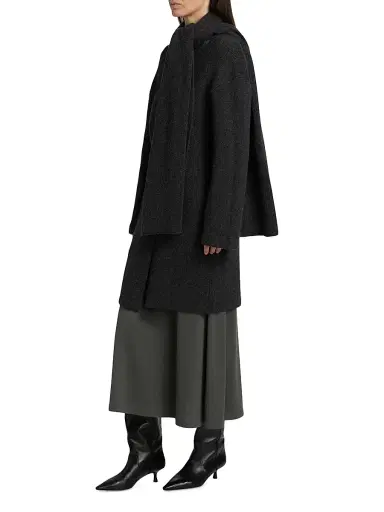 Vince Women's Draped Rib-Knit Car Coat | Thumbnail 4 Vince Women's Draped Rib-Knit Car Coat | Thumbnail 4