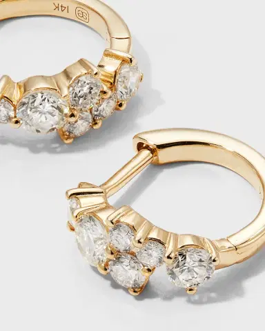 Sydney Evan Cocktail 14k Gold Diamond Huggie Hoop Earrings | Thumbnail 3 Sydney Evan Cocktail 14k Gold Diamond Huggie Hoop Earrings | Thumbnail 3