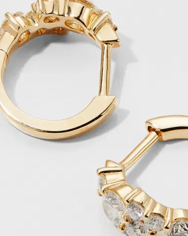 Sydney Evan Cocktail 14k Gold Diamond Huggie Hoop Earrings | Thumbnail 4 Sydney Evan Cocktail 14k Gold Diamond Huggie Hoop Earrings | Thumbnail 4
