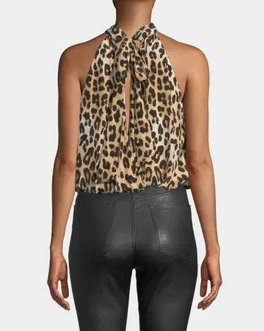 ALICE + OLIVIA Maris Halter Tie-Neck Gathered Top | Thumbnail 2 ALICE + OLIVIA Maris Halter Tie-Neck Gathered Top | Thumbnail 2