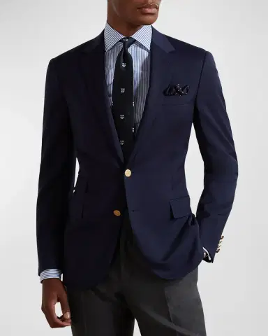 Ralph Lauren Purple Label Men 's Gregory Hand-Tailored Wool Serge Blazer | Thumbnail 4 Ralph Lauren Purple Label Men 's Gregory Hand-Tailored Wool Serge Blazer | Thumbnail 4