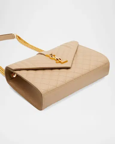 Saint Laurent Envelope Triquilt Medium YSL Shoulder Bag in Grained Leather | Thumbnail 7 Saint Laurent Envelope Triquilt Medium YSL Shoulder Bag in Grained Leather | Thumbnail 7