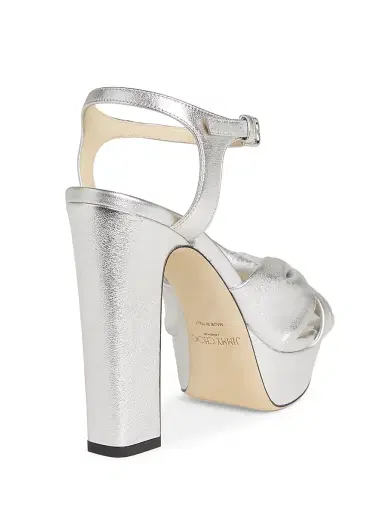 Jimmy Choo Women's Heloise 120MM Metallic Leather Platform Sandals - Silver | Thumbnail 3 Jimmy Choo Women's Heloise 120MM Metallic Leather Platform Sandals - Silver | Thumbnail 3