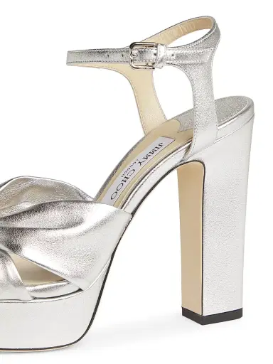 Jimmy Choo Women's Heloise 120MM Metallic Leather Platform Sandals - Silver | Thumbnail 5 Jimmy Choo Women's Heloise 120MM Metallic Leather Platform Sandals - Silver | Thumbnail 5