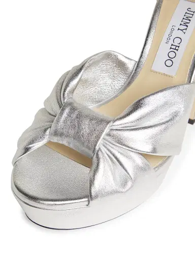 Jimmy Choo Women's Heloise 120MM Metallic Leather Platform Sandals - Silver | Thumbnail 6 Jimmy Choo Women's Heloise 120MM Metallic Leather Platform Sandals - Silver | Thumbnail 6