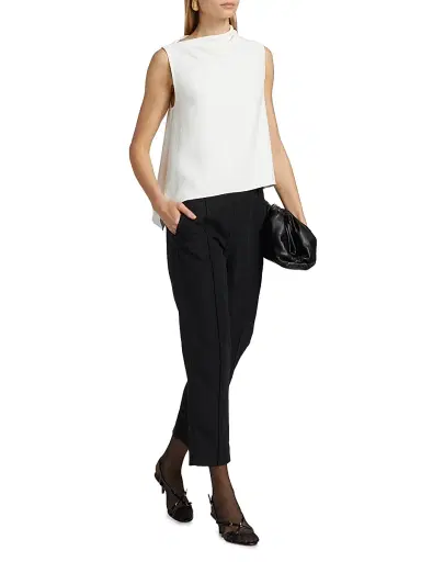 Vince Women's Draped Asymmetric A-Line Top - Off White - Size XL | Thumbnail 2 Vince Women's Draped Asymmetric A-Line Top - Off White - Size XL | Thumbnail 2