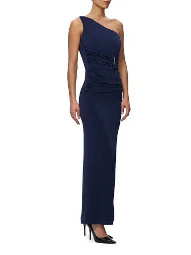 Hervé Léger Women's The Irie Ruched One-Shoulder Jersey Gown - Storm - Size XS | Thumbnail 6 Hervé Léger Women's The Irie Ruched One-Shoulder Jersey Gown - Storm - Size XS | Thumbnail 6