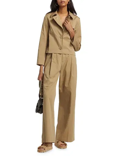 Frame Women's Cotton Trench Jacket - Khaki - Size XL | Thumbnail 2 Frame Women's Cotton Trench Jacket - Khaki - Size XL | Thumbnail 2