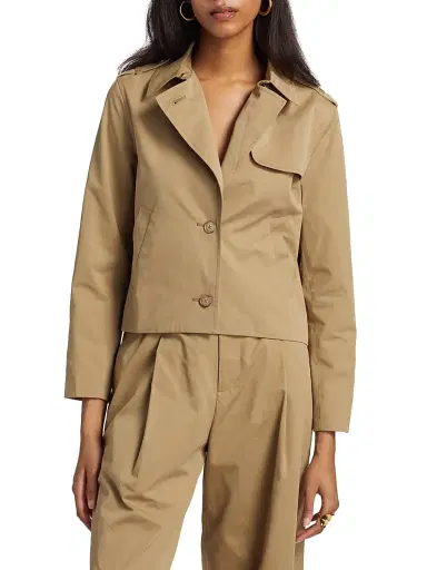 Frame Women's Cotton Trench Jacket - Khaki - Size XL | Thumbnail 3 Frame Women's Cotton Trench Jacket - Khaki - Size XL | Thumbnail 3