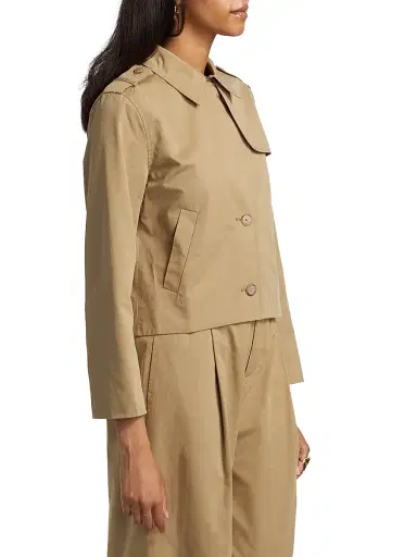 Frame Women's Cotton Trench Jacket - Khaki - Size XL | Thumbnail 4 Frame Women's Cotton Trench Jacket - Khaki - Size XL | Thumbnail 4