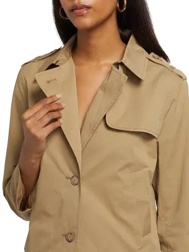 Frame Women's Cotton Trench Jacket - Khaki - Size XL | Thumbnail 6 Frame Women's Cotton Trench Jacket - Khaki - Size XL | Thumbnail 6
