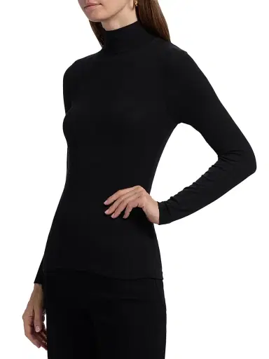 Frame Women's Fine Rib-Knit Turtleneck | Thumbnail 4 Frame Women's Fine Rib-Knit Turtleneck | Thumbnail 4