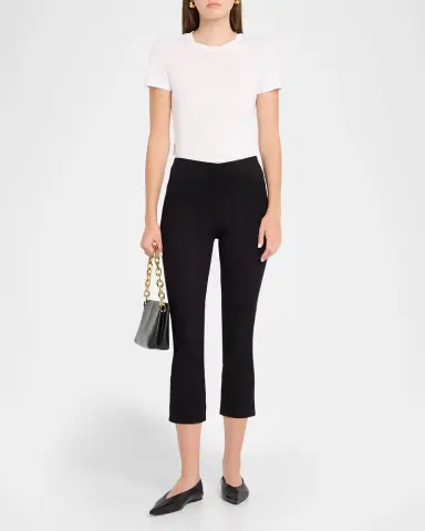 Vince Stretch-Suede Split Hem Crop Pants | Thumbnail 2 Vince Stretch-Suede Split Hem Crop Pants | Thumbnail 2