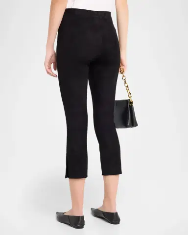 Vince Stretch-Suede Split Hem Crop Pants | Thumbnail 3 Vince Stretch-Suede Split Hem Crop Pants | Thumbnail 3