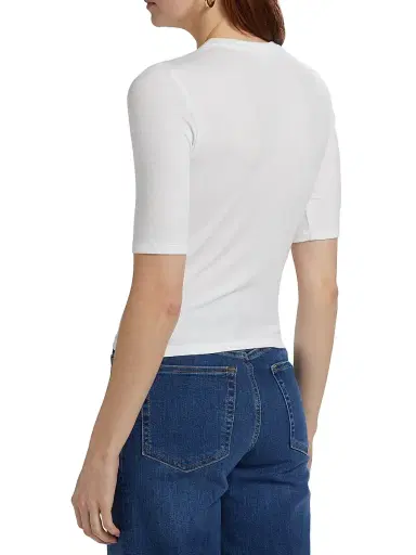 Frame Women's Rib Crewneck T-Shirt - White - Size Large | Thumbnail 5 Frame Women's Rib Crewneck T-Shirt - White - Size Large | Thumbnail 5