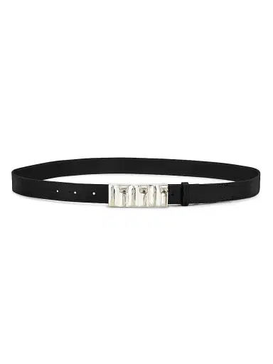 Frame Women's Sculptural Leather Belt - Black | Thumbnail 1 Frame Women's Sculptural Leather Belt - Black | Thumbnail 1