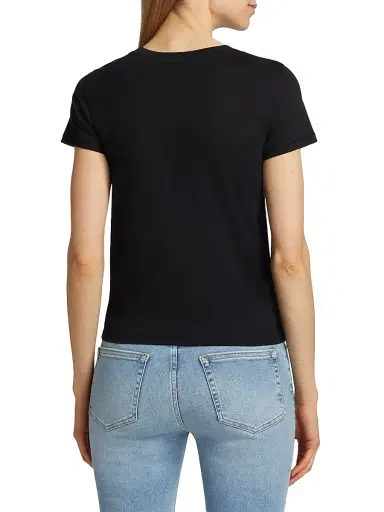 Frame Women's Cotton Crop Baby T-Shirt | Thumbnail 5 Frame Women's Cotton Crop Baby T-Shirt | Thumbnail 5