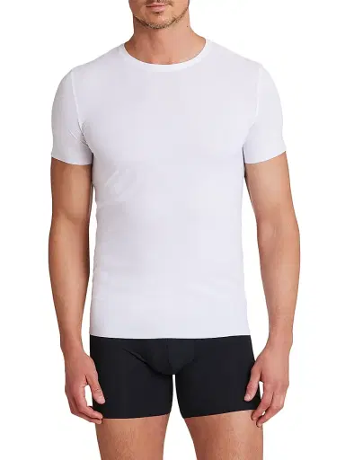 Commando Men's Classic Microfiber Crewneck Undershirt - White | Thumbnail 3 Commando Men's Classic Microfiber Crewneck Undershirt - White | Thumbnail 3