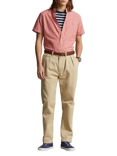 Polo Ralph Lauren Men's Classic-Fit Chambray Shirt - Nautical Red White | Thumbnail 2 Polo Ralph Lauren Men's Classic-Fit Chambray Shirt - Nautical Red White | Thumbnail 2