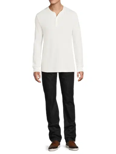 Vince Men's Jacquard Ribbed Henley | Thumbnail 2 Vince Men's Jacquard Ribbed Henley | Thumbnail 2