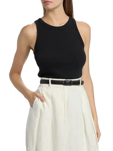 Jenni Kayne Women's Rib-Knit Cotton Tank - Black - Size XL | Thumbnail 3 Jenni Kayne Women's Rib-Knit Cotton Tank - Black - Size XL | Thumbnail 3