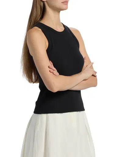 Jenni Kayne Women's Rib-Knit Cotton Tank - Black - Size XL | Thumbnail 4 Jenni Kayne Women's Rib-Knit Cotton Tank - Black - Size XL | Thumbnail 4