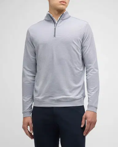 Peter Millar Men 's Perth Micro-Stripe Half-Zip Sweater | Thumbnail 2 Peter Millar Men 's Perth Micro-Stripe Half-Zip Sweater | Thumbnail 2