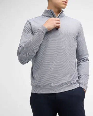 Peter Millar Men 's Perth Micro-Stripe Half-Zip Sweater | Thumbnail 6 Peter Millar Men 's Perth Micro-Stripe Half-Zip Sweater | Thumbnail 6