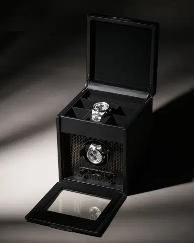 WOLF Axis Single Watch Winder with Storage | Thumbnail 4 WOLF Axis Single Watch Winder with Storage | Thumbnail 4
