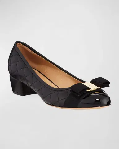 Ferragamo Vara Quilted Bow Ballet Pumps | Thumbnail 2 Ferragamo Vara Quilted Bow Ballet Pumps | Thumbnail 2