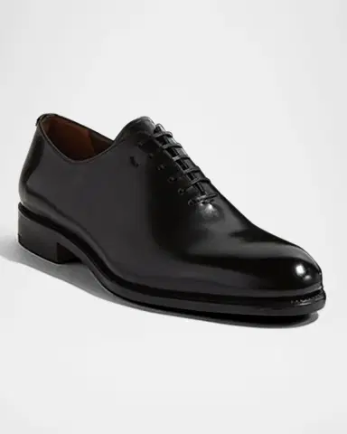 Ferragamo Men's Angiolo Tramezza Whole-Cut Leather Lace-Up Shoes | Thumbnail 2 Ferragamo Men's Angiolo Tramezza Whole-Cut Leather Lace-Up Shoes | Thumbnail 2