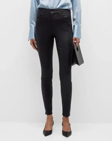 L 'AGENCE Marguerite Coated Modal Denim High-Rise Skinny Jeans | Thumbnail 2 L 'AGENCE Marguerite Coated Modal Denim High-Rise Skinny Jeans | Thumbnail 2