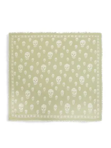 McQueen Women's Skull Wool Scarf - Oyster | Thumbnail 2 McQueen Women's Skull Wool Scarf - Oyster | Thumbnail 2