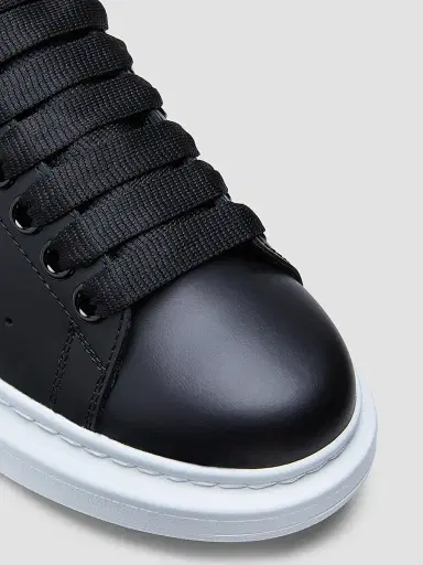 Alexander McQueen Women's Oversized Embossed Logo Leather Sneakers - Black - Size 12 | Thumbnail 3 Alexander McQueen Women's Oversized Embossed Logo Leather Sneakers - Black - Size 12 | Thumbnail 3