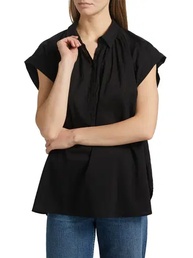 Nili Lotan Women's Normandy Pleated Blouse - Black | Thumbnail 3 Nili Lotan Women's Normandy Pleated Blouse - Black | Thumbnail 3