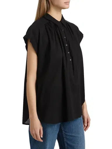 Nili Lotan Women's Normandy Pleated Blouse - Black | Thumbnail 4 Nili Lotan Women's Normandy Pleated Blouse - Black | Thumbnail 4
