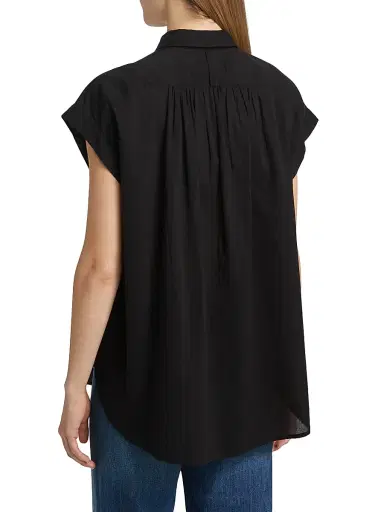 Nili Lotan Women's Normandy Pleated Blouse - Black | Thumbnail 5 Nili Lotan Women's Normandy Pleated Blouse - Black | Thumbnail 5