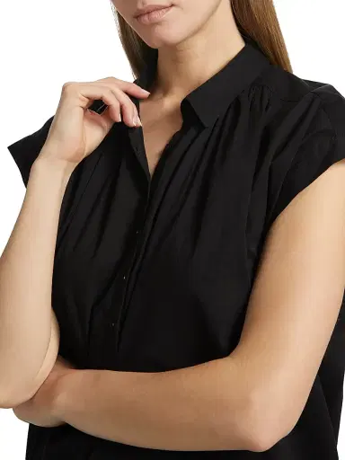 Nili Lotan Women's Normandy Pleated Blouse - Black | Thumbnail 6 Nili Lotan Women's Normandy Pleated Blouse - Black | Thumbnail 6