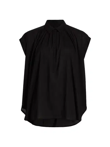 Nili Lotan Women's Normandy Pleated Blouse - Black | Thumbnail 1 Nili Lotan Women's Normandy Pleated Blouse - Black | Thumbnail 1