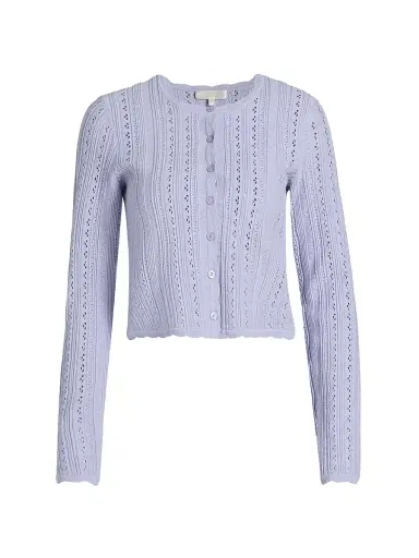 LoveShackFancy Women's Peridot Scalloped Trim Cardigan | Thumbnail 1 LoveShackFancy Women's Peridot Scalloped Trim Cardigan | Thumbnail 1