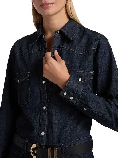 Nili Lotan Women's Travis Oversized Denim Shirt | Thumbnail 6 Nili Lotan Women's Travis Oversized Denim Shirt | Thumbnail 6