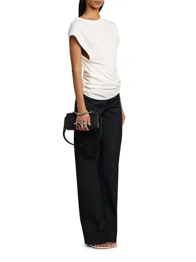 McQueen Women's Mini Jewelled Croc-Embossed Leather Shoulder Bag - Black | Thumbnail 3 McQueen Women's Mini Jewelled Croc-Embossed Leather Shoulder Bag - Black | Thumbnail 3