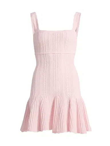 LoveShackFancy Women's Tabatha Pointelle Minidress - Peach Sorbet - Size Large | Thumbnail 1 LoveShackFancy Women's Tabatha Pointelle Minidress - Peach Sorbet - Size Large | Thumbnail 1