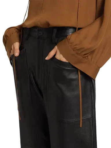 Nili Lotan Women's Shon Leather Pants - Black - Size 8 | Thumbnail 6 Nili Lotan Women's Shon Leather Pants - Black - Size 8 | Thumbnail 6