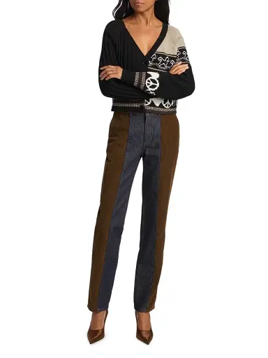 Moschino Jeans Women's Mix Media Mid-Rise Cigarette Jeans - Multi Blue | Thumbnail 2 Moschino Jeans Women's Mix Media Mid-Rise Cigarette Jeans - Multi Blue | Thumbnail 2