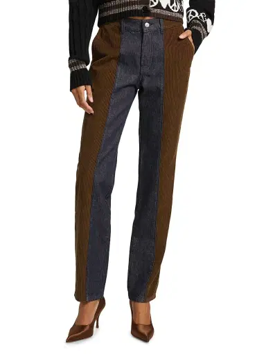 Moschino Jeans Women's Mix Media Mid-Rise Cigarette Jeans - Multi Blue | Thumbnail 3 Moschino Jeans Women's Mix Media Mid-Rise Cigarette Jeans - Multi Blue | Thumbnail 3