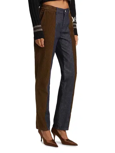 Moschino Jeans Women's Mix Media Mid-Rise Cigarette Jeans - Multi Blue | Thumbnail 4 Moschino Jeans Women's Mix Media Mid-Rise Cigarette Jeans - Multi Blue | Thumbnail 4