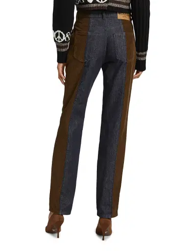Moschino Jeans Women's Mix Media Mid-Rise Cigarette Jeans - Multi Blue | Thumbnail 5 Moschino Jeans Women's Mix Media Mid-Rise Cigarette Jeans - Multi Blue | Thumbnail 5
