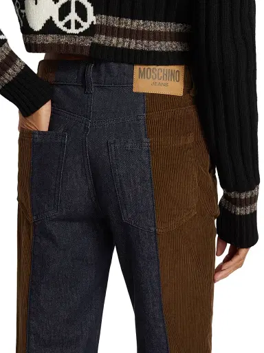 Moschino Jeans Women's Mix Media Mid-Rise Cigarette Jeans - Multi Blue | Thumbnail 6 Moschino Jeans Women's Mix Media Mid-Rise Cigarette Jeans - Multi Blue | Thumbnail 6