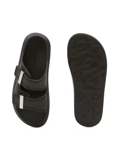 McQueen Men's Hybrid Double-Buckle Sandals - Black Silver | Thumbnail 2 McQueen Men's Hybrid Double-Buckle Sandals - Black Silver | Thumbnail 2
